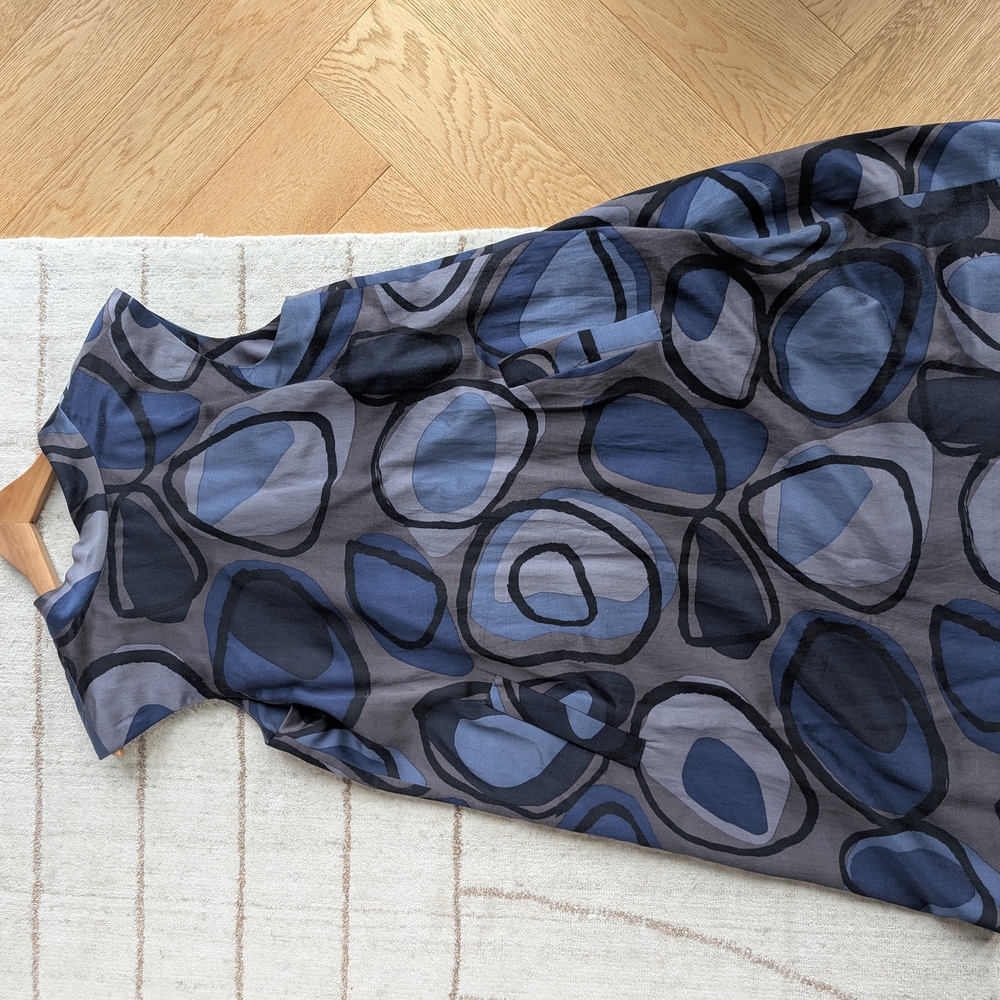 Mint Blue and Gray Abstract Dress